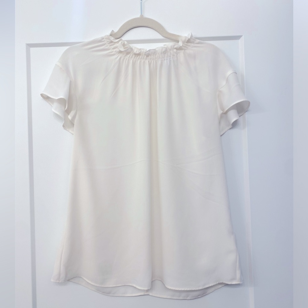 Elegant White Ruffle Sleeve Top